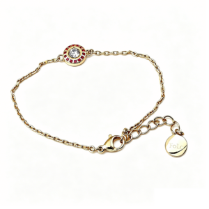 Chain Bracelet With Purple Zirconia Golden Exquisite