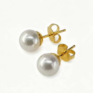 Pearl Earrings 8mm Gold-plated Silver