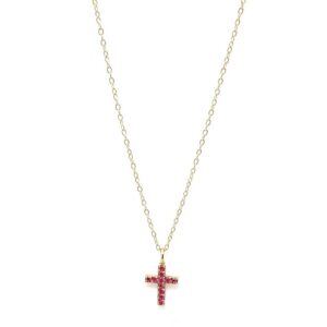 316L stainless steel latin cross necklace gold-plated