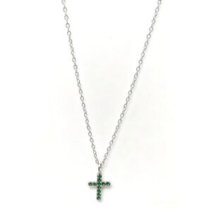 316L stainless steel latin cross necklace silver-plated